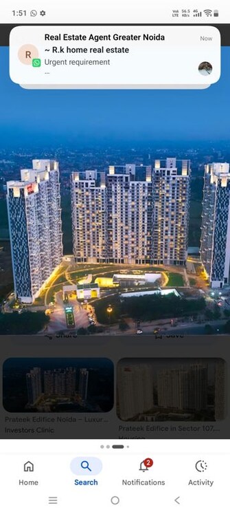 4 BHK + Servant Room 3300 Sq.Ft. Apartment in Prateek Edifice