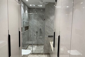 Bathroom in 4 BHK Builder Floor at Defence Colony – for Rent