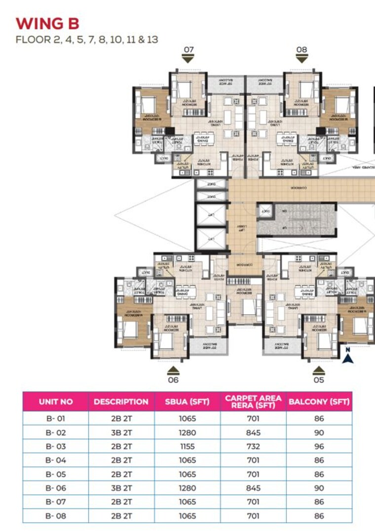 Floor Plan, sarjapur 3 Bedroom 1190 Sq.Ft. Apartment In Sarjapur Bangalore 10181817