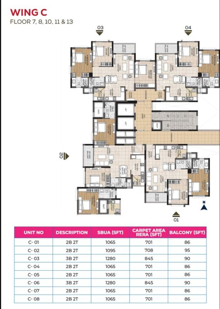 Floor Plan, sarjapur 3 Bedroom 1190 Sq.Ft. Apartment In Sarjapur Bangalore 10181817