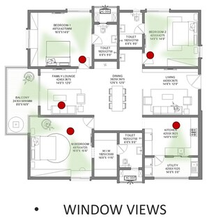 Floor Plan in 3 BHK Apartment at Miyapur – for Sale