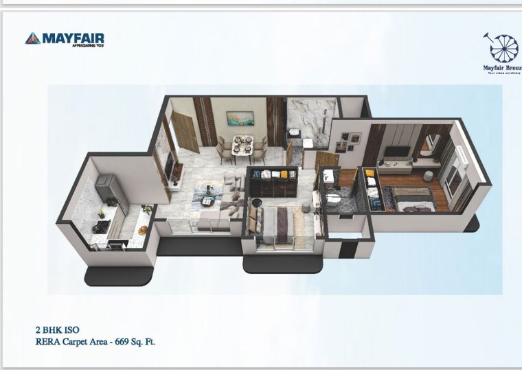Floor Plan, mayfair-breeze 3 Bedroom 826 Sq.Ft. Apartment In Andheri West Mumbai 10408413