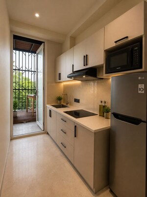 Kitchen in 1 BHK Builder Floor at Sector 57 – for Rent