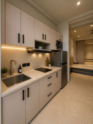 Kitchen in 1 BHK Builder Floor at Sector 57 – for Rent