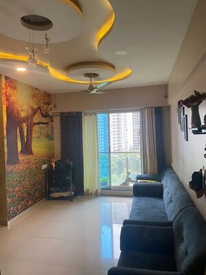 Living Room in 3 BHK Apartment at Godrej Emerald, Ghodbunder Road – for Rent
