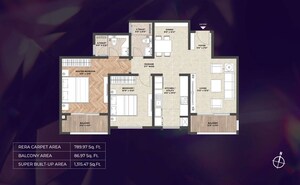 Floor Plan in 2 BHK Apartment at Puravankara Purva Westend, Kudlu Gate – for Sale