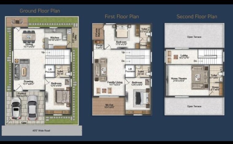 Floor Plan, greater-infra-cs-rao-green-valley 4 Bedroom 3825 Sq.Ft. Villa In Bachupally Hyderabad 10553382
