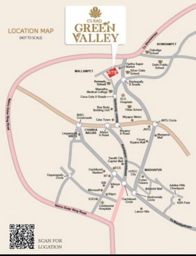 Map Location, greater-infra-cs-rao-green-valley 4 Bedroom 3825 Sq.Ft. Villa In Bachupally Hyderabad 10553382