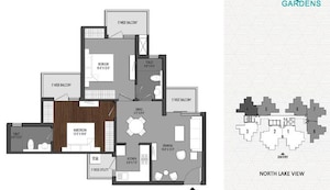 Floor Plan in 2 BHK Apartment at Aditya Luxurious Villas, Dasna – for Sale