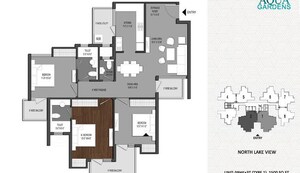 Floor Plan in 2 BHK Apartment at Aditya Luxurious Villas, Dasna – for Sale