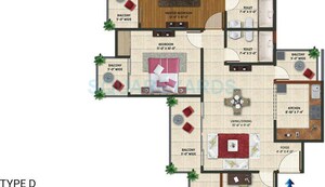Floor Plan in 2 BHK Apartment at Amaatra Homes, Sector 10 Greater Noida – for Sale