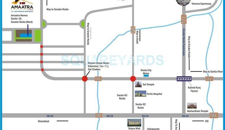 Map Location, amaatra-homes 2 Bedroom 970 Sq.Ft. Apartment In Sector 10 Greater Noida Greater Noida 10553947