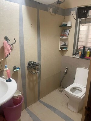 Bathroom in 3 BHK Apartment at Anmol Tower, Goregaon West – for Rent