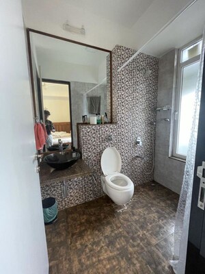 Bathroom in 3 BHK Apartment at Omkar Alta Monte, Malad East – for Rent