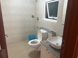 Bathroom in 2 BHK Apartment at Bhartiya Nikoo Homes Phase 2, Thanisandra Main Road – for Rent