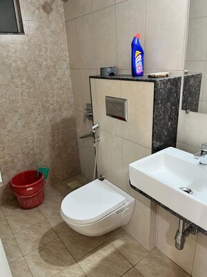 Bathroom in 3 BHK Apartment at Godrej Green Cove, Mahalunge – for Rent
