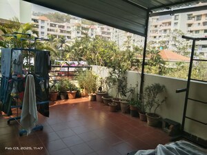 Terrace in 2 BHK Apartment at The Construction Westend Village, Kothrud – for Rent