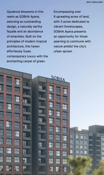 3 BHK Apartment For Sale in Sobha Ayana in Panathur, Bangalore