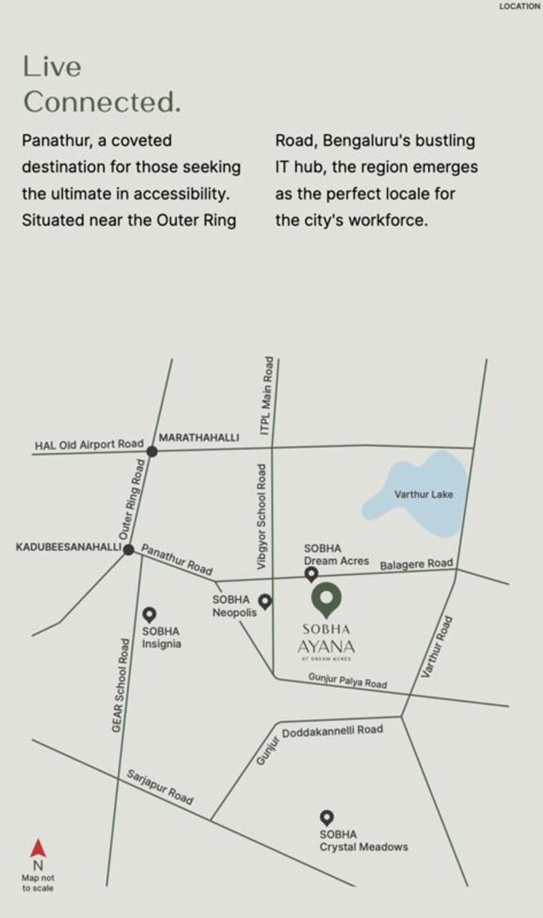 Map Location, sobha-ayana 3 Bedroom 1553 Sq.Ft. Apartment In Panathur Bangalore 10555255