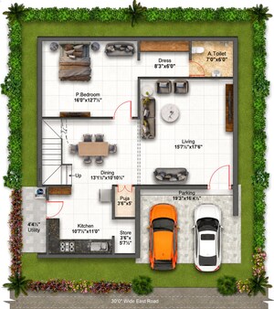Floor Plan in 3 BHK Villa at Lb Nagar – for Sale