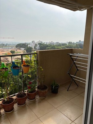 Balcony in 3 BHK Apartment at Bhartiya Nikoo Homes, Thanisandra Main Road – for Rent