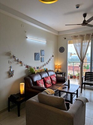 Living Room in 3 BHK Apartment at Bhartiya Nikoo Homes, Thanisandra Main Road – for Rent