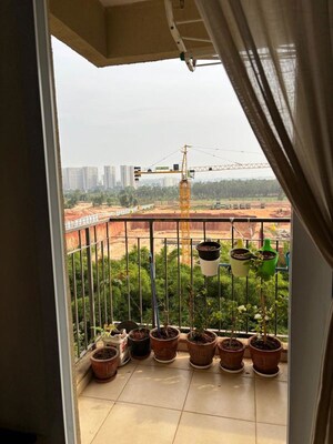 Balcony in 3 BHK Apartment at Bhartiya Nikoo Homes, Thanisandra Main Road – for Rent