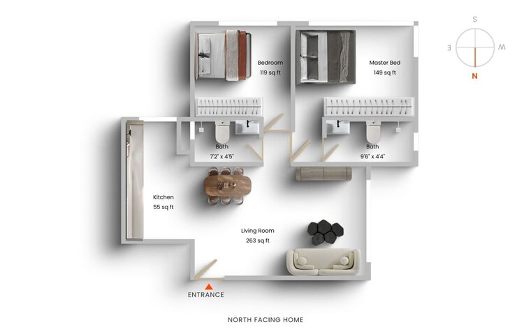 Floor Plan, kanakia-rainforest 2 Bedroom 750 Sq.Ft. Apartment In Andheri East Mumbai 10557060