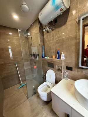 Bathroom in 3 BHK Builder Floor at Sushant Lok Iii – for Rent