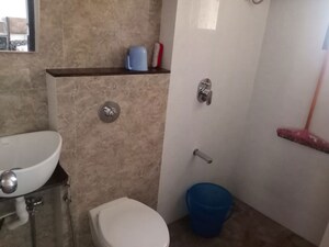 Bathroom in 3 BHK Apartment at Vijay Nakshatra, Ghodbunder Road – for Rent