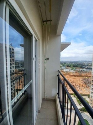 Balcony in 3 BHK Apartment at Bhartiya Nikoo Homes Phase 2, Thanisandra Main Road – for Rent