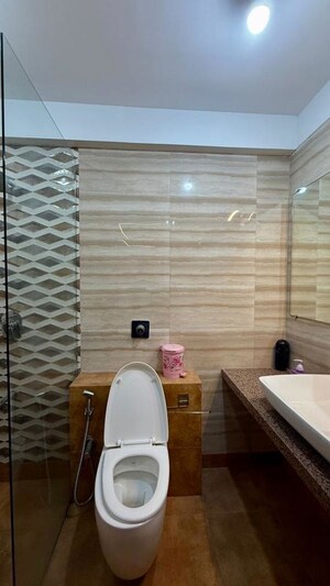 Bathroom in 4 BHK Apartment at Paradise Lifespaces Sai World City, New Panvel – for Rent