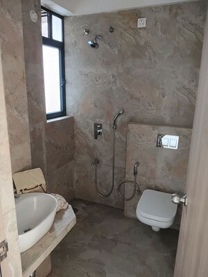 Bathroom in 3 BHK Apartment at Kalpataru Magnus, Bandra East – for Rent