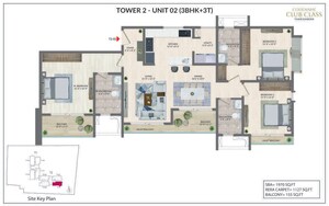 Floor Plan in 3 BHK Apartment at Agrahara – for Sale