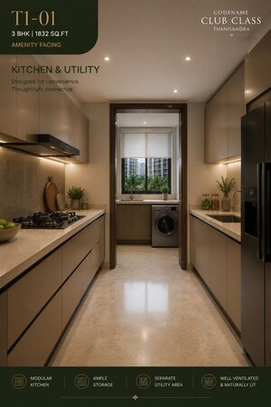 Kitchen in 3 BHK Apartment at Agrahara – for Sale