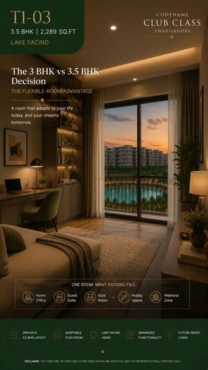 Bedroom in 3.5 BHK Apartment at Nandini Layout – for Sale