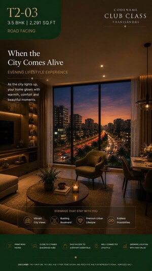 Living Room in 3.5 BHK Apartment at Agrahara – for Sale