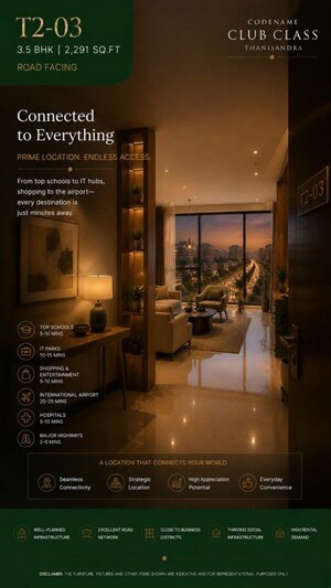 Living Room in 3.5 BHK Apartment at Agrahara – for Sale