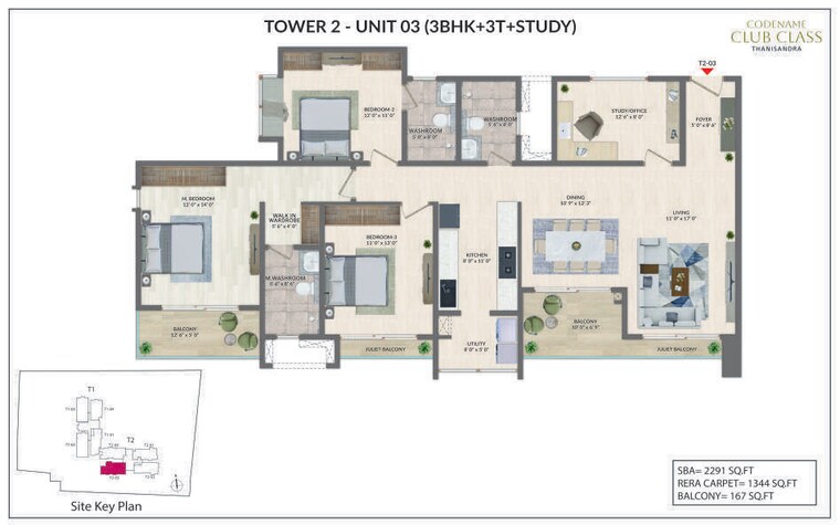 Floor Plan, agrahara 3.5 Bedroom 2291 Sq.Ft. Apartment In Agrahara Bangalore 10555674
