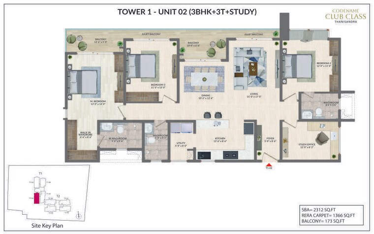 Floor Plan, agrahara 3.5 Bedroom 2312 Sq.Ft. Apartment In Agrahara Bangalore 10555694