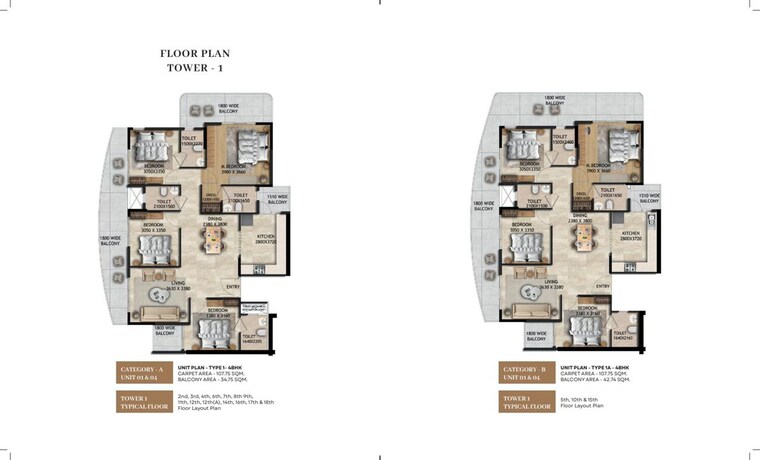 Floor Plan, rof-advik 4 Bedroom 2000 Sq.Ft. Apartment In Sohna Sector 36 Gurgaon 10559672