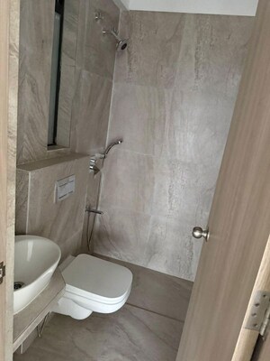 Bathroom in 2 BHK Apartment at Prescon Midtown Bay, Mahim West – for Rent