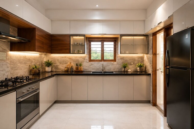 Kitchen, vyttila 3 Bedroom 1500 Sq.Ft. Villa In Vyttila Kochi 10560419