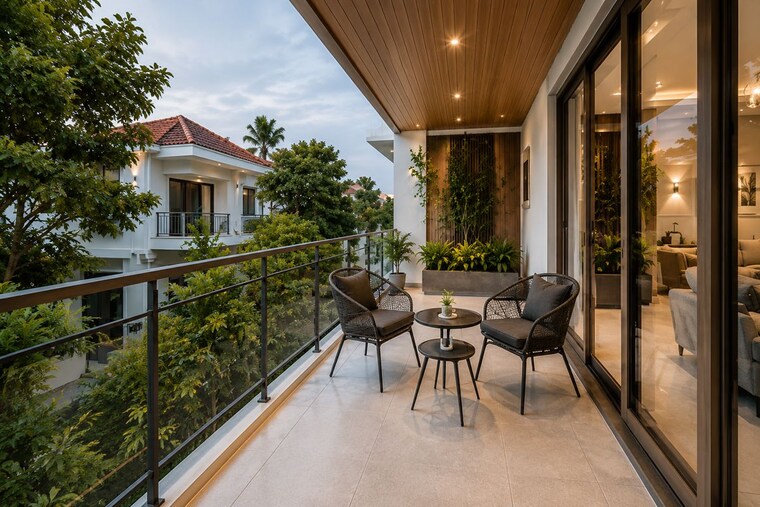 Balcony, maradu 3 Bedroom 1500 Sq.Ft. Villa In Maradu Kochi 10560360