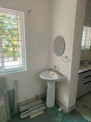 Bathroom in 3 BHK Apartment at Amrutha Heights Phase II, Whitefield – for Rent