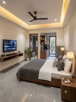 Bedroom in 1 RK Builder Floor at Delta Square, Sector 25 – for Rent