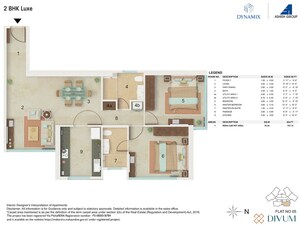 Floor Plan in 2 BHK Apartment at Dynamix Divum, Malad East – for Rent