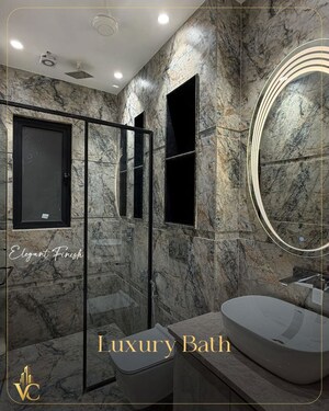 Bathroom in 3 BHK Builder Floor at Ansal Sushant Apartments, Sushant Lok I – for Rent