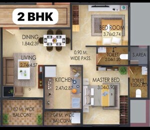 Floor Plan in 1 BHK Apartment at Ambernath East – for Sale