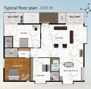 Floor Plan in 3 BHK Apartment at Kompally – for Sale